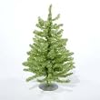 12" Sparkling Kiwi Green and Silver Retro Tinsel Table Top Christmas Tree - Unlit