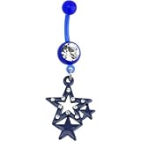 BIOPLAST Blue STARLET STAR Dangle Belly Ring