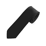 Solid Color Mens Skinny Tie by Jacob Alexander - Black