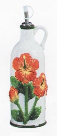 HIBISCUS Oil / Vinegar Ceramic Cork Bottle *NEW*!