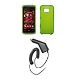 Nokia 5530 XpressMusic - Premium Neon Green Rubberized Snap-On Cover Hard C ....