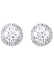 14k White-Gold 2 1/2 CTW Diamond Earrings by US Gems