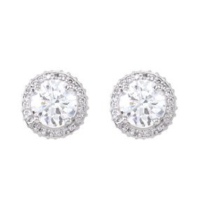 Genuine IceCarats Designer Jewelry Gift 14K White Gold 2 1/2 Ctw Diamond Earrings. Pair 2 1/2 Ct Tw Diamond Earrings 2 1/2 Ctw Diamond Earrings In 14K White Gold