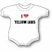 I Love Yellow Labs Baby Ultrasoft Onesie