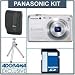 Panasonic Lumix DMC-FH8 Digital Camera Kit - Silver - with 4GB SD Memory Card, Camera Case, Table Top Tripod,