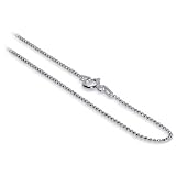 Sterling Silver Polished 1MM Bead 16 " 18 " 20 " 22 " 24 " Chain Necklace with Spring Ring Clasp