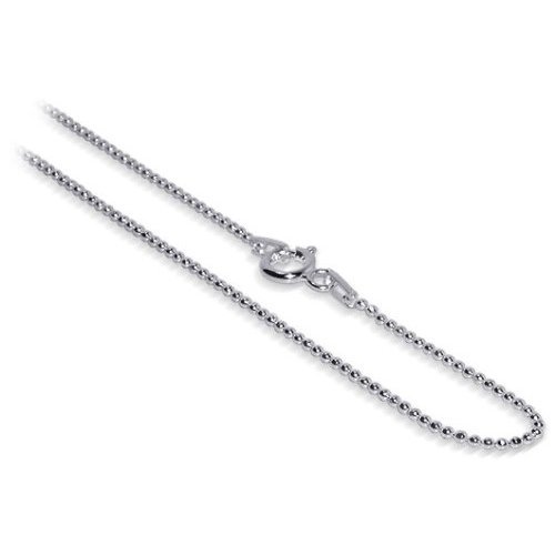 Sterling Silver Polished 1MM Bead 16 18 20 22 24 Chain Necklace with Spring Ring Clasp