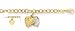 14K Yellow Gold Charm Bracelet With Heart Locket - 7.25