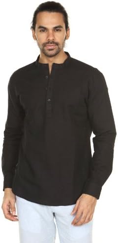 A.N.D. by Anita Dongre Mens Pullover Tunic with Mandarin Collar