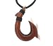 Hawaiian Koa Wood Shark Tooth Fish Hook Necklace