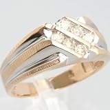 An Estate 10K Yellow & White Gold Mens Diamond Ring 31LrHZ1JBoL. SL160 An Estate 10K Yellow & White Gold Mens Diamond Ring