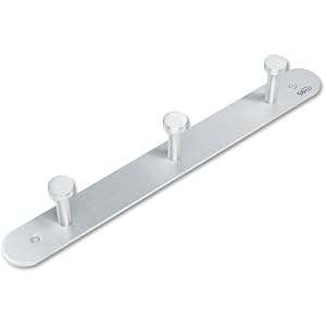 Safco 4201 Nail Head Wall Coat Rack, Three Hooks, Metal, Satin Aluminum