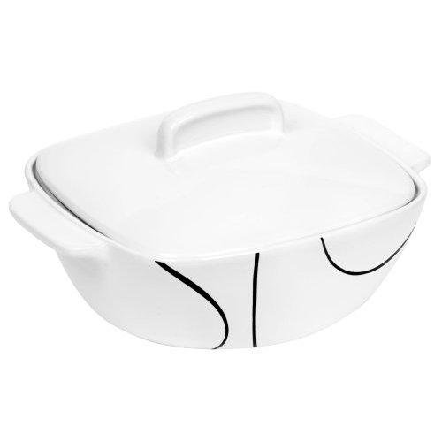 31LrNC03xJL Corelle Coordinates 1 1/2 Quart Square Round Casserole with Ceramic Cover, Simple Lines