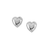 14K White Gold Children's Heart Earrings