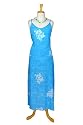 LONG BLUE HIBISCUS SUMMER DRESS