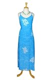 LONG BLUE HIBISCUS SUMMER DRESS