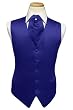 Tuxedo Vest - Solid Satin with Matching Pin Ascot, Royal Blue