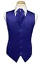 Tuxedo Vest - Solid Satin with Matching Pin Ascot, Royal Blue (48-50 = xlarge)