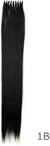 16 Inch U-Tip (Nail Tip) Hot Fusion Hair Extensions, 25 pcs Remy Human Hair Extensions (Natural Off Black #1B) by Clenna USA