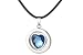Blue Rhinestone heart shaped necklace. Stainless Steel Pendant Charm with floating heart design.