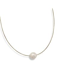 16 Inch 24 Karat Gold Plated Necklace with Cultured Freshwater Pearl