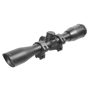 UTG 4X32 TS Full Size Mil-dot Scope with Airgun/.22 Rings, Pre-adjusted at 35 Yards