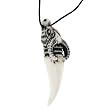 Resin Imitation Bone Pendant Ox Head- Adjustable Cord - 70mm x 16mm