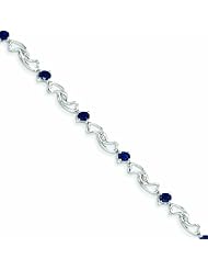 2.3 Carat 14K White Gold w/ Sapphire Gemstone Bracelet