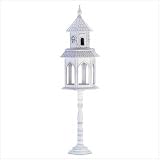 Victorian Birdhouse and Birdfeeder on Stand