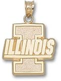Illinois Fighting Illini Solid 10K Gold Block ''I'' Illinois Pendant