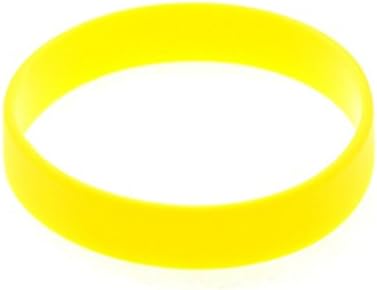 CharBenzi 6pcs Blank Silicone Wristbands Rubber Bracelets (yellow)