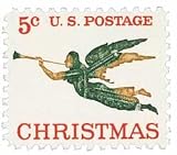 #1276 - 1965 5c Christmas Angel Postage Stamp Numbered Plate Block (4)