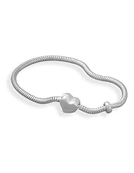 8.5" 3mm Snake Bead Chain with Heart Bead Size = 8