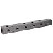 Polyconn PCM10-125R-06BW 90 Degree Black Anodizing Aluminum Manifold, 1/4" NPT Female x 1/8" NPT Female, 1-1/2" Centers, 6 Stations