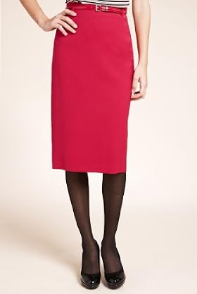 Knee Length Pencil Skirt with Belt