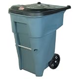 Gray Brute Roll-out Container, 95 Gallon Capacity (RUB133) Category: Outdoor Trash Cans and Containers