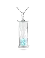 Aquamarine Time in a Bottle Pendant in .925 Sterling Silver
