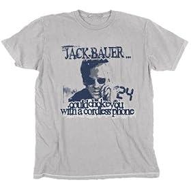 Twenty Four - 24 TV Show Series Jack Bauer... Could Choke You With A Cordless Phone Gray T-shirt Tee Shirt