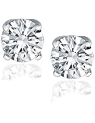 14K White Gold Diamond Four Prong Stud Earrings (1 c.t. tw.)