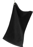 Anvil-Hemmed Hand Towel with Grommet~Black