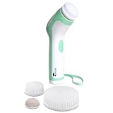 Water-Resistant Professional Skin Care Face and Body Brush System by ToiletTree Products (Green)