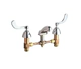 Chicago Faucets 404-317ABCP 8-Inch Widespread Lavatory Faucet with Wristblade Handles, Chrome