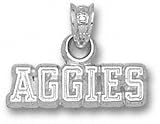 Texas A&M Aggies Solid Sterling Silver ''AGGIES'' Pendant