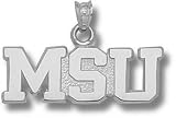Mississippi State Bulldogs Solid Sterling Silver ''MSU'' Pendant