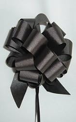 10 Pull String Bows - Gift Wrap Packaging - 5" 20 Loops - 1 1/4" - Black