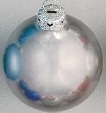 Pack Of 80 Metallic Silver Glass Ball Christmas Ornaments 1.5