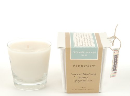 Paddywax Eco 5.5-Ounce Poured Glass Soy Candle, Cucumber & Mint by Paddywax