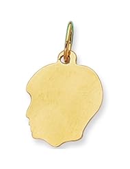 14K Yellow Gold Boys Head Charm (12 x 21mm)