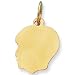 14K Yellow Gold Boy's Head Charm