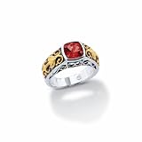 STARHAVEN Sterling Silver, 18k Yellow Gold & Garnet Queen Ring